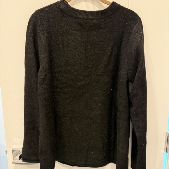 NWT Lilly Pulitzer Morgan Black Sweater Crystal Buttons on Shoulder - Picture 6 of 7